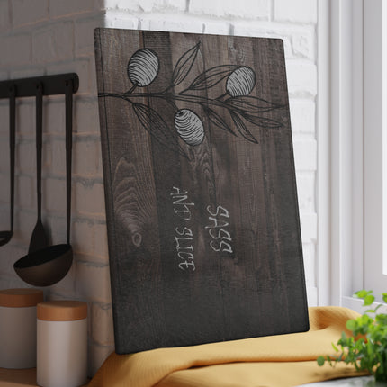 Sass and Slice glass Cutting Board