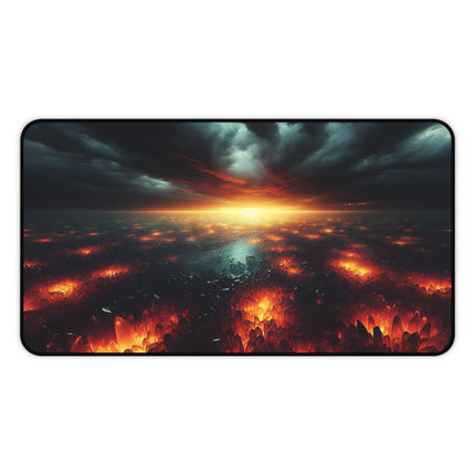 Desk Mat, Fire Crystal Seascape Mousepad, Ocean Desk Accessory, Office Decor, Work-from-home Gift, Gaming Pad, Gift for Him