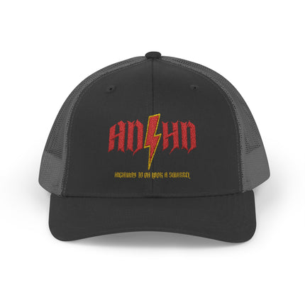 ADHD Highway to Oh Look a Squirrel Snapback Trucker Cap - Funny Design, Gift for ADHD, Distraction, ADHD Awareness, Snapback Cap, Trucker