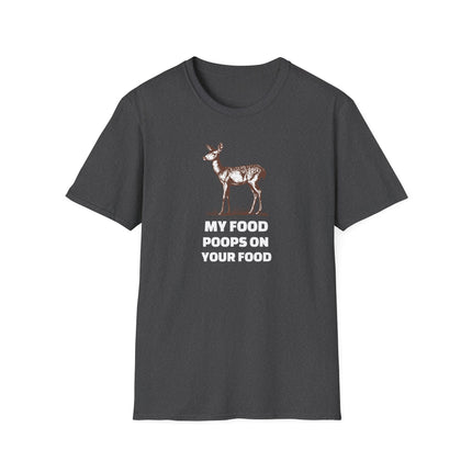 Deer Hunting Unisex Tee, Funny Food Poop Shirt, Hunting Gift, Outdoor Apparel, Wildlife Lover Gift