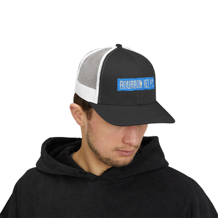 Bourbon Helps Snapback Trucker Hat - Whiskey Lover Gift, Distressed Baseball Cap, Vintage Style Dad Hat, Unisex Baseball Cap, Funny Alcohol