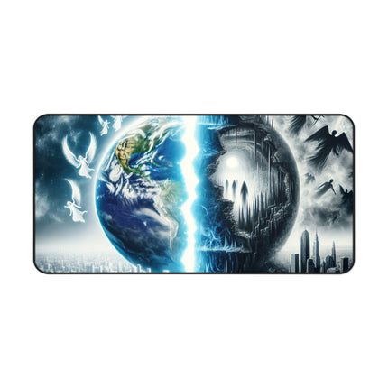 Heaven and Hell Earth Desk Mat, Galaxy Mouse Pad, Outer Space Desk Accessories, Astronomy Office Decor, Celestial Computer Mat