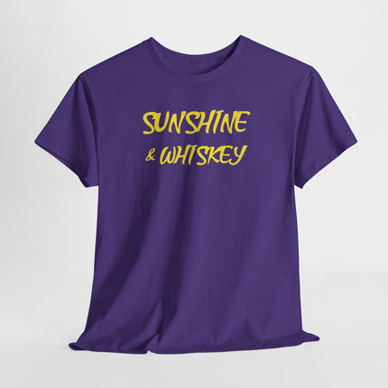 Sunshine and Whiskey Women's Tee, Summer Graphic Shirt, Alcohol Lover Gift, Unisex Cotton T-Shirt, Fun Beach Top