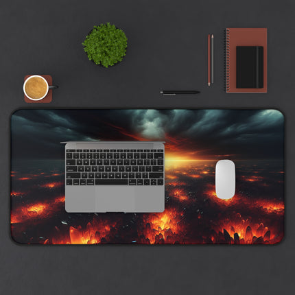 Desk Mat, Fire Crystal Seascape Mousepad, Ocean Desk Accessory, Office Decor, Work-from-home Gift, Gaming Pad, Gift for Him