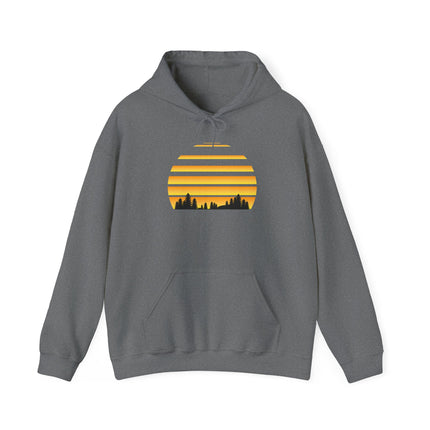 Sunset Camping Hoodie, Nature Lover Pullover, Outdoor Adventure Sweatshirt, Mountain Expedition Jumper, Wilderness Sunset Sweater