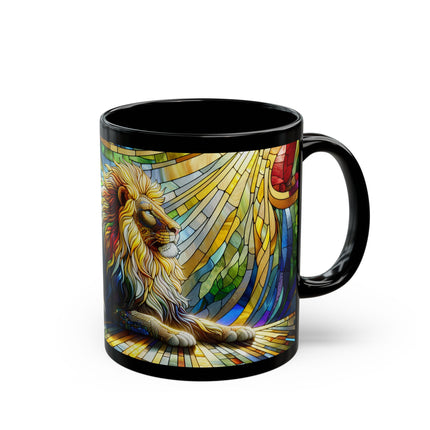 Stained-Glass Effect Mug, Lion Coffee Cup, Colorful Tea Mug, Glass Effect Drinkware, Animal Lover Gift, Gift for Her, Unique Gift