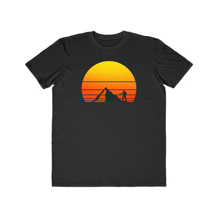 Hiking Tee, Mountain Sunset Graphic T-Shirt, Outdoor Adventure Shirt, Men's Nature Top, Lightweight Summer Tee, Mountain Climber T-Shirt