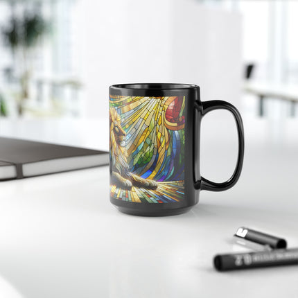 Stained-Glass Effect Mug, Lion Coffee Cup, Colorful Tea Mug, Glass Effect Drinkware, Animal Lover Gift, Gift for Her, Unique Gift