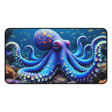 Purple Octopus Desk Mat, Octopus Mouse Pad, Ocean Animal Office Decor, Underwater Creature Work Desk Accessory, Sea Life Gaming Mousepad
