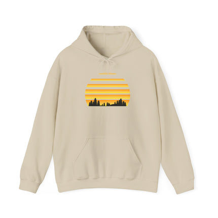 Sunset Camping Hoodie, Nature Lover Pullover, Outdoor Adventure Sweatshirt, Mountain Expedition Jumper, Wilderness Sunset Sweater