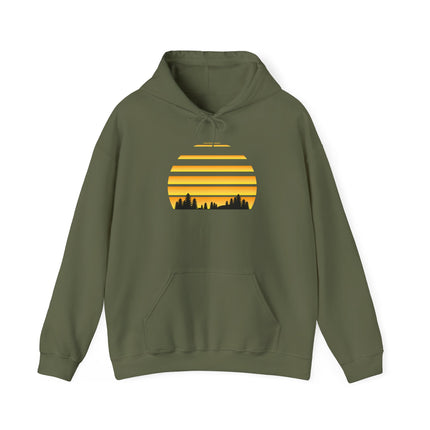 Sunset Camping Hoodie, Nature Lover Pullover, Outdoor Adventure Sweatshirt, Mountain Expedition Jumper, Wilderness Sunset Sweater