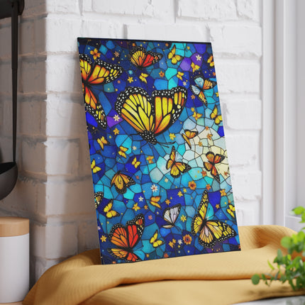 Butterfly Glass Cutting Board, Stained Glass Effect Kitchen Decor, Unique Cheese Board, Serving Tray, Housewarming Gift, Hostess Gift
