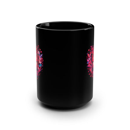 Butterfly Mug, 15oz - Heart Shaped Design, Gift for Her, Coffee Lover Gift, Unique Gift, Butterfly Teacup,