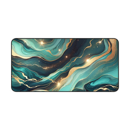 Desk Mat, Teal Marble Effect Mouse Pad, Desk Accessories, Office Decor, Home Office Supplies, Gaming Mouse Pad, Gamer