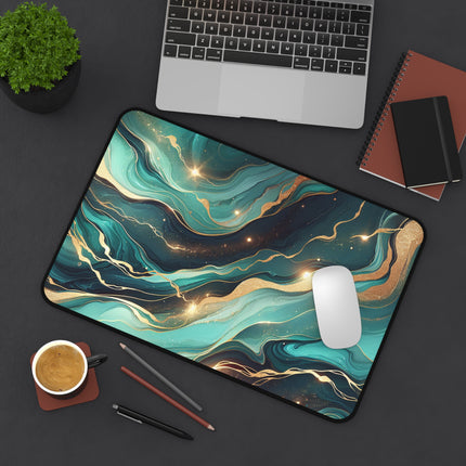 Desk Mat, Teal Marble Effect Mouse Pad, Desk Accessories, Office Decor, Home Office Supplies, Gaming Mouse Pad, Gamer