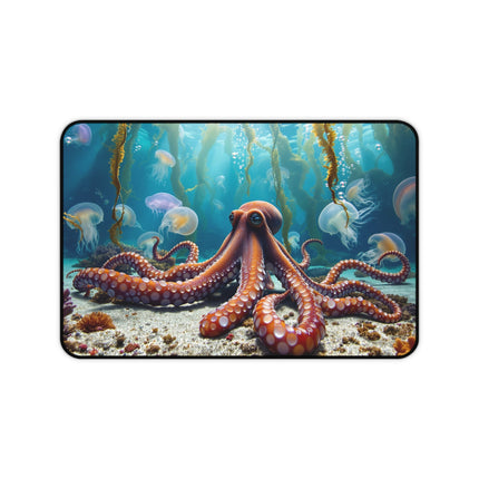 Octopus Jellyfish Desk Mat - Underwater Ocean Sea Creature Work Desk Pad, Gaming Mouse Pad, Desk Accessory, Home Office Decor, Gift