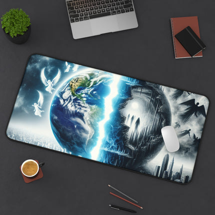 Heaven and Hell Earth Desk Mat, Galaxy Mouse Pad, Outer Space Desk Accessories, Astronomy Office Decor, Celestial Computer Mat