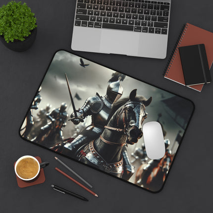 Medieval Knight Desk Mat, Gaming Mouse Pad, Office Decor, Work Desk Accessories, Desk Organizer, Gift for Him, Gamer Gift