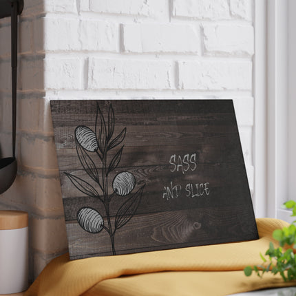 Sass and Slice glass Cutting Board