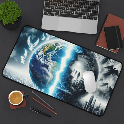 Heaven and Hell Earth Desk Mat, Galaxy Mouse Pad, Outer Space Desk Accessories, Astronomy Office Decor, Celestial Computer Mat