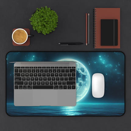 Cosmic Ocean Moon Desk Mat, Gaming, Gamer Gift, Gift for him, PC, Mouse Pad, Gaming