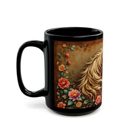 Floral Horse Mug, Horse Lover Gift, Botanical Coffee Cup, Animal Flower Tea Mug, Farmhouse Kitchen Decor, Gift for her, Mom