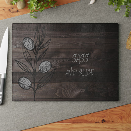 Sass and Slice glass Cutting Board