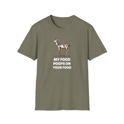 Deer Hunting Unisex Tee, Funny Food Poop Shirt, Hunting Gift, Outdoor Apparel, Wildlife Lover Gift