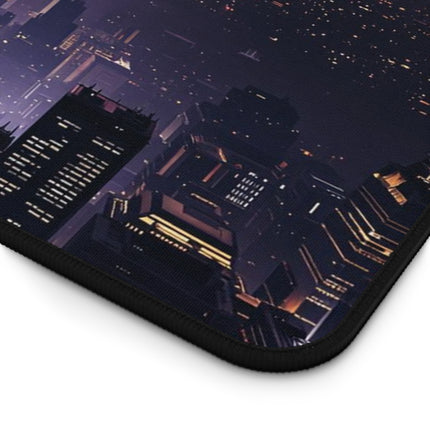 Cosmic Cityscape Desk Mat, Unique Gaming Mouse Pad, Outer Space Office Decor, Nebula Desk Accessory, Celestial Desk Protector