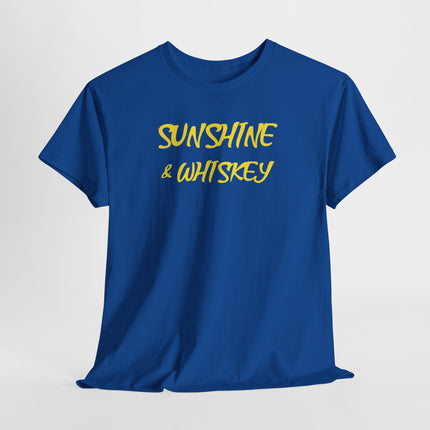 Sunshine and Whiskey Women's Tee, Summer Graphic Shirt, Alcohol Lover Gift, Unisex Cotton T-Shirt, Fun Beach Top