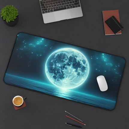 Cosmic Ocean Moon Desk Mat, Gaming, Gamer Gift, Gift for him, PC, Mouse Pad, Gaming