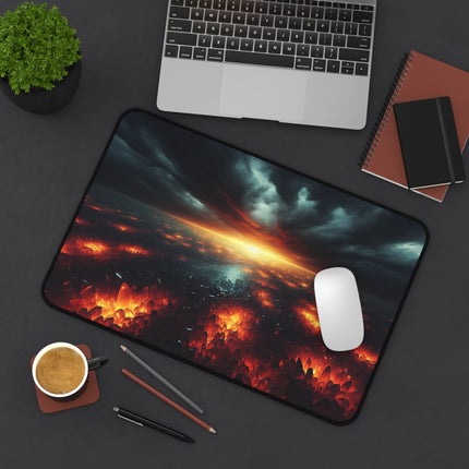 Desk Mat, Fire Crystal Seascape Mousepad, Ocean Desk Accessory, Office Decor, Work-from-home Gift, Gaming Pad, Gift for Him