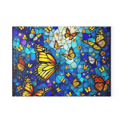 Butterfly Glass Cutting Board, Stained Glass Effect Kitchen Decor, Unique Cheese Board, Serving Tray, Housewarming Gift, Hostess Gift