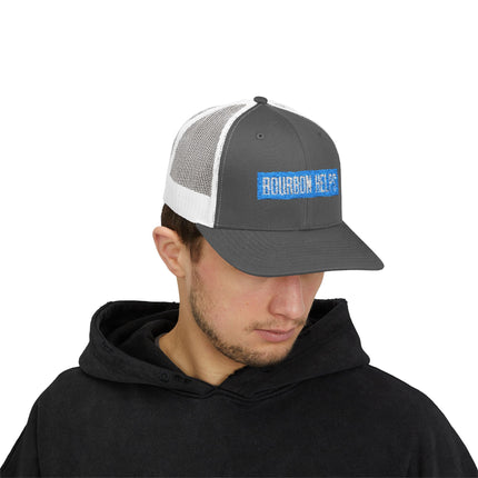 Bourbon Helps Snapback Trucker Hat - Whiskey Lover Gift, Distressed Baseball Cap, Vintage Style Dad Hat, Unisex Baseball Cap, Funny Alcohol