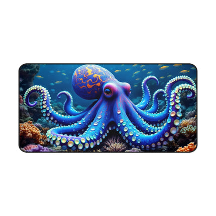 Purple Octopus Desk Mat, Octopus Mouse Pad, Ocean Animal Office Decor, Underwater Creature Work Desk Accessory, Sea Life Gaming Mousepad