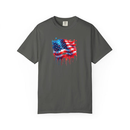 American Flag Graffiti Tee - Unisex T-shirt, Patriotic USA Shirt, Red White Blue Tee, Independence Day Top, Fourth of July Apparel