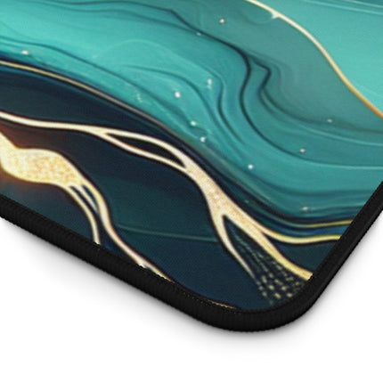 Desk Mat, Teal Marble Effect Mouse Pad, Desk Accessories, Office Decor, Home Office Supplies, Gaming Mouse Pad, Gamer