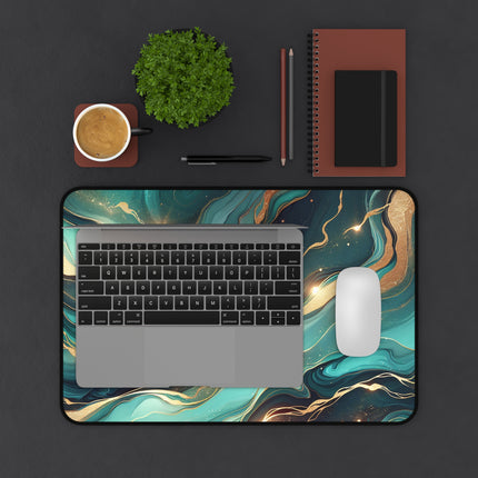 Desk Mat, Teal Marble Effect Mouse Pad, Desk Accessories, Office Decor, Home Office Supplies, Gaming Mouse Pad, Gamer
