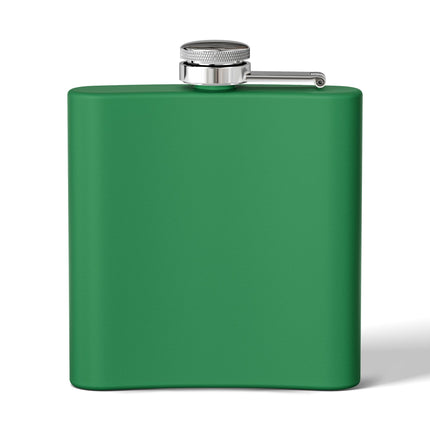 Stainless Steel Flask - I Love Whiskey with Shamrock Design for St. Patrick's Day, Gift for Whiskey Lovers, Custom Hip Flask, Party