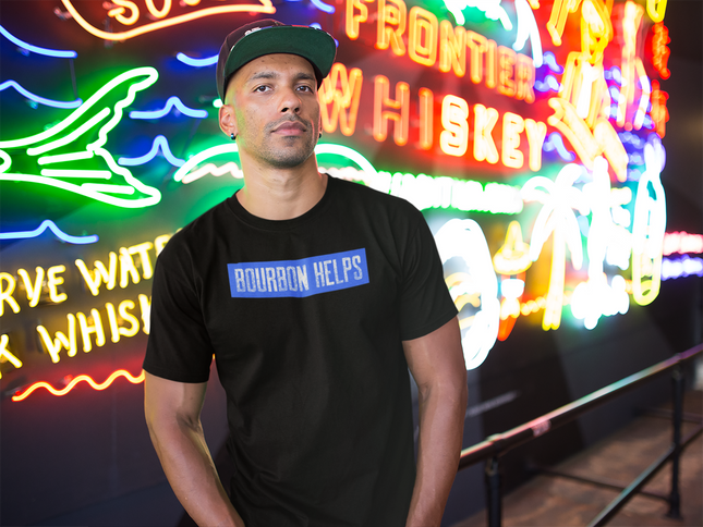 Bourbon Helps Tee, Casual T-Shirt, Gift for Bourbon Lovers, Relaxed Fit Graphic Tee, Comfortable Everyday Wear, Perfect