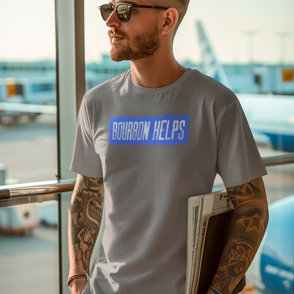 Bourbon Helps Tee, Casual T-Shirt, Gift for Bourbon Lovers, Relaxed Fit Graphic Tee, Comfortable Everyday Wear, Perfect