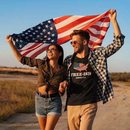 Free-Ish since 1776 Tee, Patriotic Softstyle T-Shirt, USA Flag Tee, Casual Independence Day Apparel, Unisex Summer Shirt, Gift for Veterans, 4th of July Fashion
