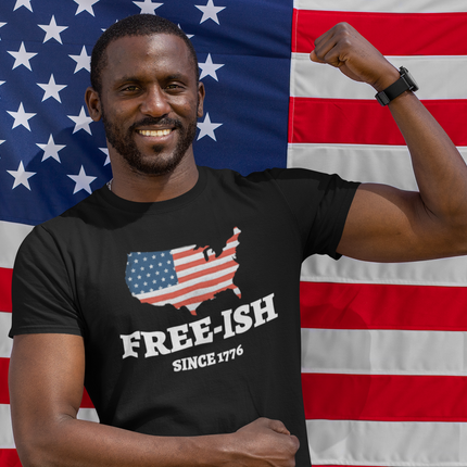 Free-Ish since 1776 Tee, Patriotic Softstyle T-Shirt, USA Flag Tee, Casual Independence Day Apparel, Unisex Summer Shirt, Gift for Veterans, 4th of July Fashion