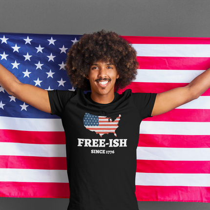 Free-Ish since 1776 Tee, Patriotic Softstyle T-Shirt, USA Flag Tee, Casual Independence Day Apparel, Unisex Summer Shirt, Gift for Veterans, 4th of July Fashion