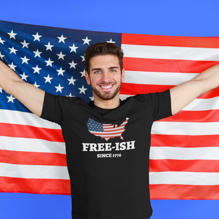 Free-Ish since 1776 Tee, Patriotic Softstyle T-Shirt, USA Flag Tee, Casual Independence Day Apparel, Unisex Summer Shirt, Gift for Veterans, 4th of July Fashion