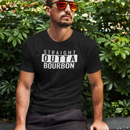 Bourbon Lover Graphic Tee, Straight Outta Bourbon T-Shirt, Whiskey Drinker Shirt, Unisex Softstyle Tee, Alcohol Gift Shirt