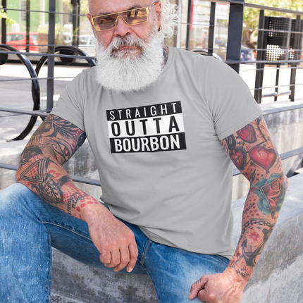 Bourbon Lover Graphic Tee, Straight Outta Bourbon T-Shirt, Whiskey Drinker Shirt, Unisex Softstyle Tee, Alcohol Gift Shirt