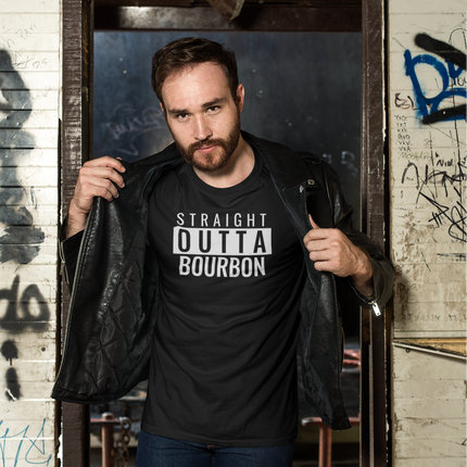Bourbon Lover Graphic Tee, Straight Outta Bourbon T-Shirt, Whiskey Drinker Shirt, Unisex Softstyle Tee, Alcohol Gift Shirt
