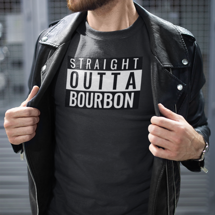 Bourbon Lover Graphic Tee, Straight Outta Bourbon T-Shirt, Whiskey Drinker Shirt, Unisex Softstyle Tee, Alcohol Gift Shirt
