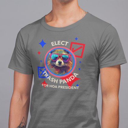 Trash Panda Hoa President Unisex T-shirt Tee, Funny Racoon Gift Shirt, Animal Lover Apparel Top, Cute Graphic Tee, Novelty Humor Shirt,